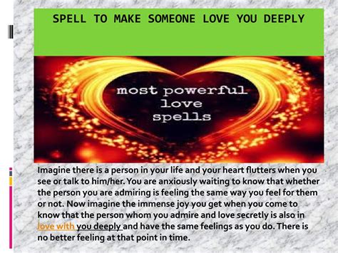 A spell of deep love